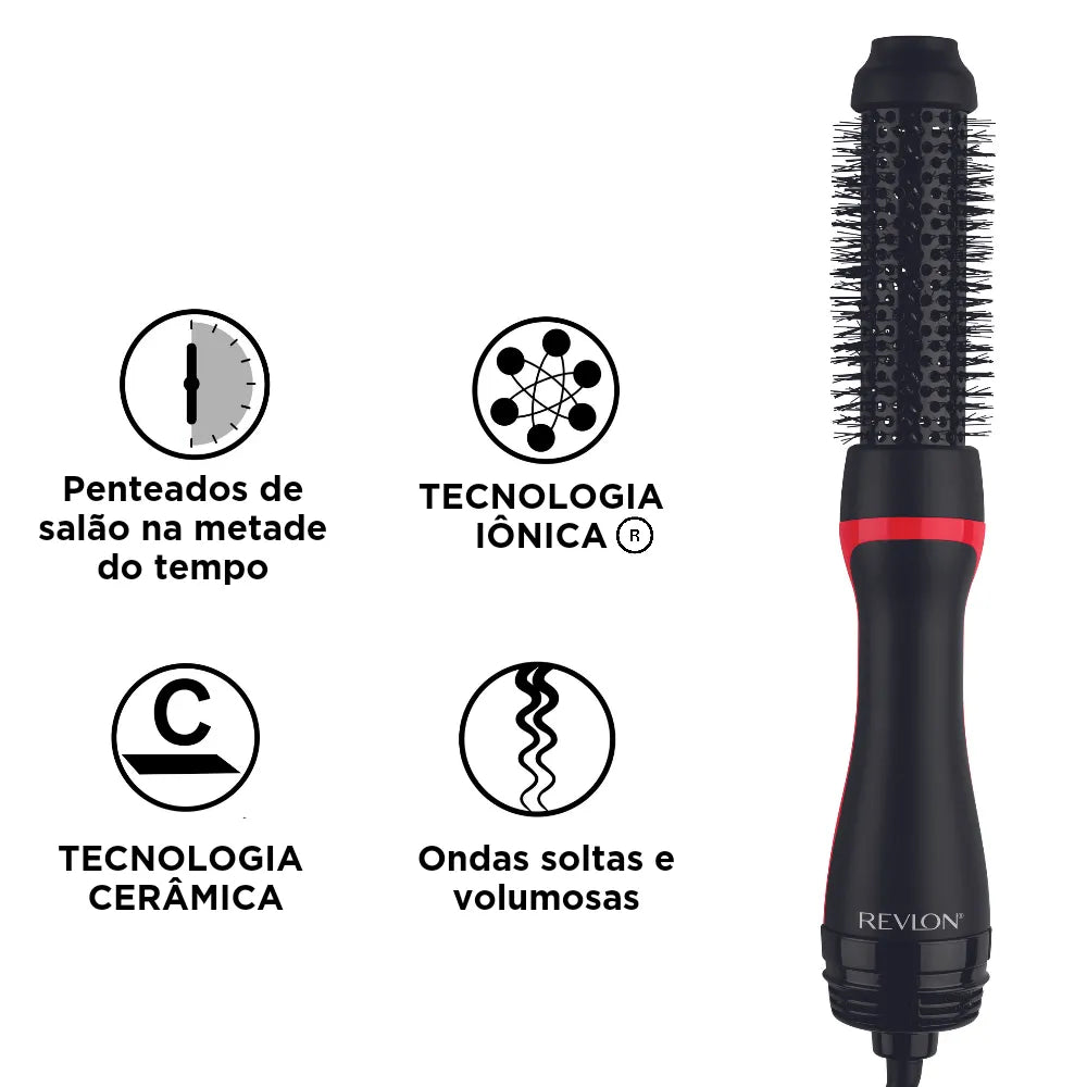 Escova Secadora Alisadora Revlon Root Booster Bivolt
